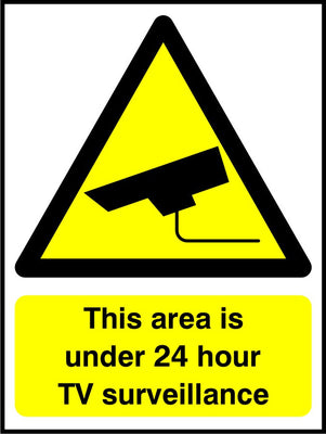 This area is under 24 hour TV surveillance sign