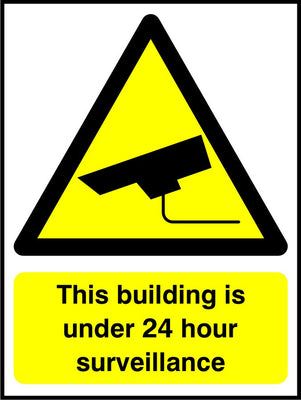 This building is under 24 hour surveillance sign