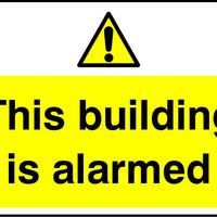 This building is alarmed sign