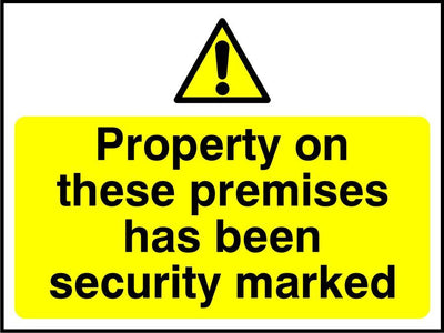 Property on these premises has been security marked sign