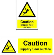 Caution Slippery Floor Surface safety sign