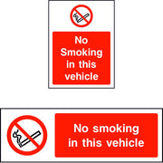 No smoking in this vehicle safety sign
