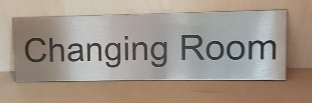 Stainless steel changing room door sign