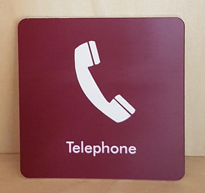 Engraved Telephone symbol sign