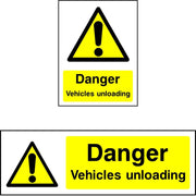 Danger Vehicles Unloading safety sign