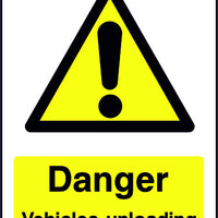 Danger Vehicles Unloading safety sign