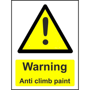 Warning Anti Climb Paint safety sign