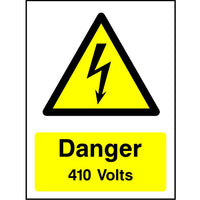 Danger 410 Volts safety sign