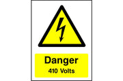 Danger 410 Volts safety sign