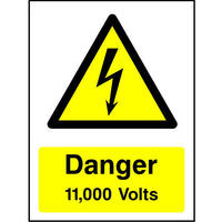 Danger 11,000 Volts safety sign
