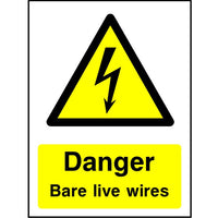 Danger Bare Live Wires safety sign