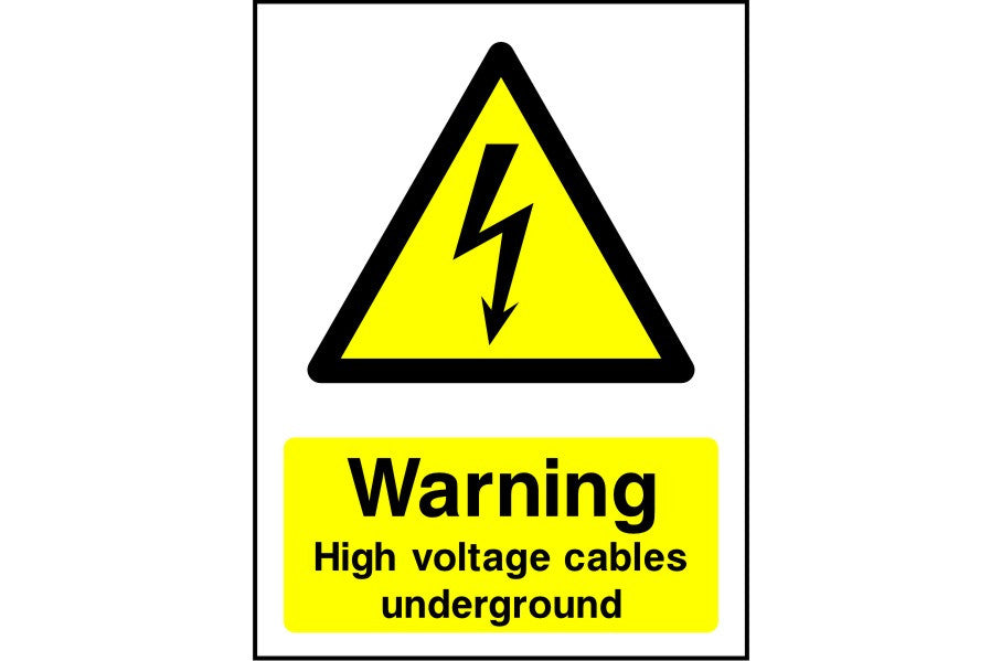 Warning High Voltage Cables Underground safety sign