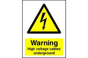 Warning High Voltage Cables Underground safety sign