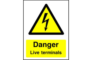 Danger Live Terminals safety sign