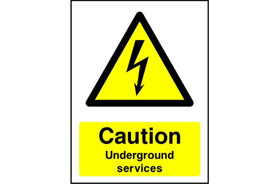 Caution Underground Services safety sign