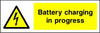 Battery Charging In Progress safety sign