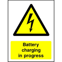 Battery Charging In Progress safety sign