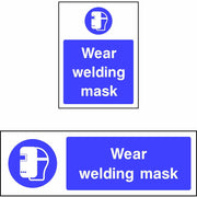 Wear welding mask safety sign