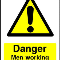 Danger Men Working Below sign