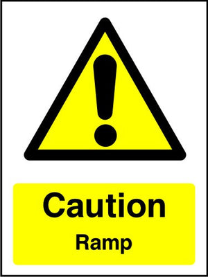 Caution Ramp safety sign