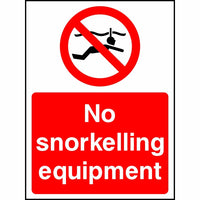 No Snorkelling Equipment sign