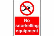 No Snorkelling Equipment sign