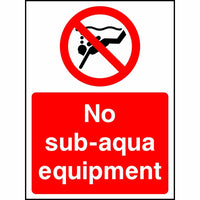 No sub-aqua equipment sign