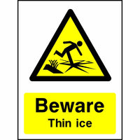 Beware Thin ice sign