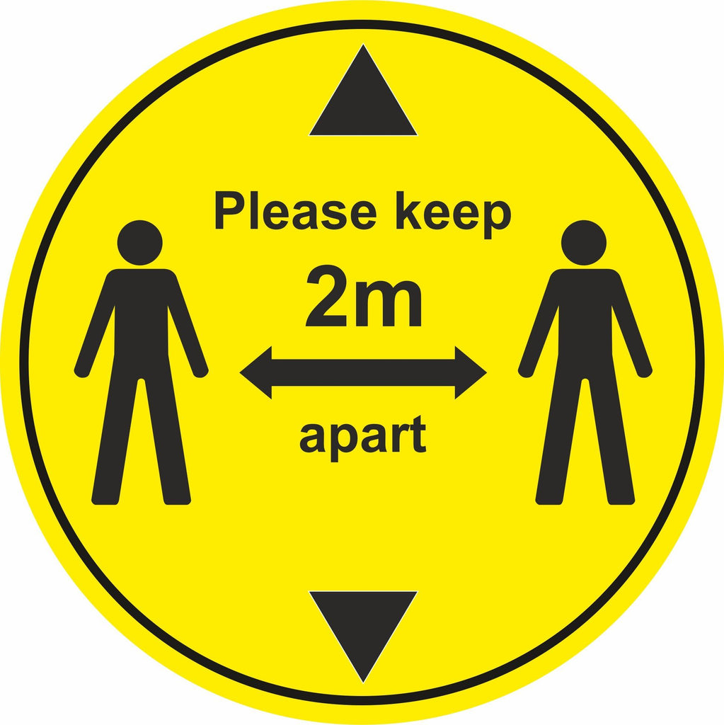 Keep 2m apart with arrows Floor Sign | SK Signs & Labels